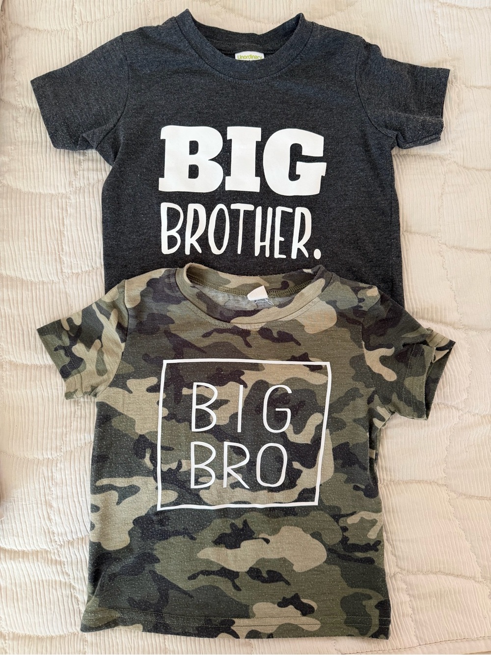 Big Brother Kids T-Shirt - Gray & Camo